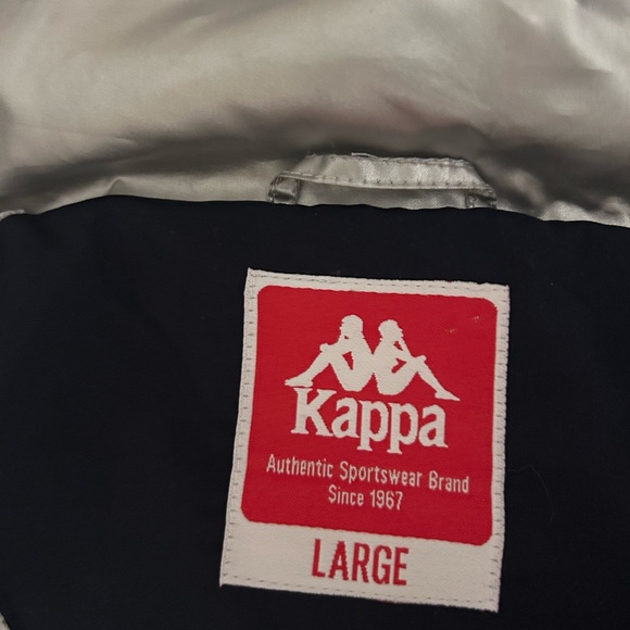 Kappa Metallic Silver Jacket with Navy and Accents - Picture 4 of 7